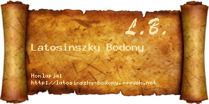 Latosinszky Bodony névjegykártya